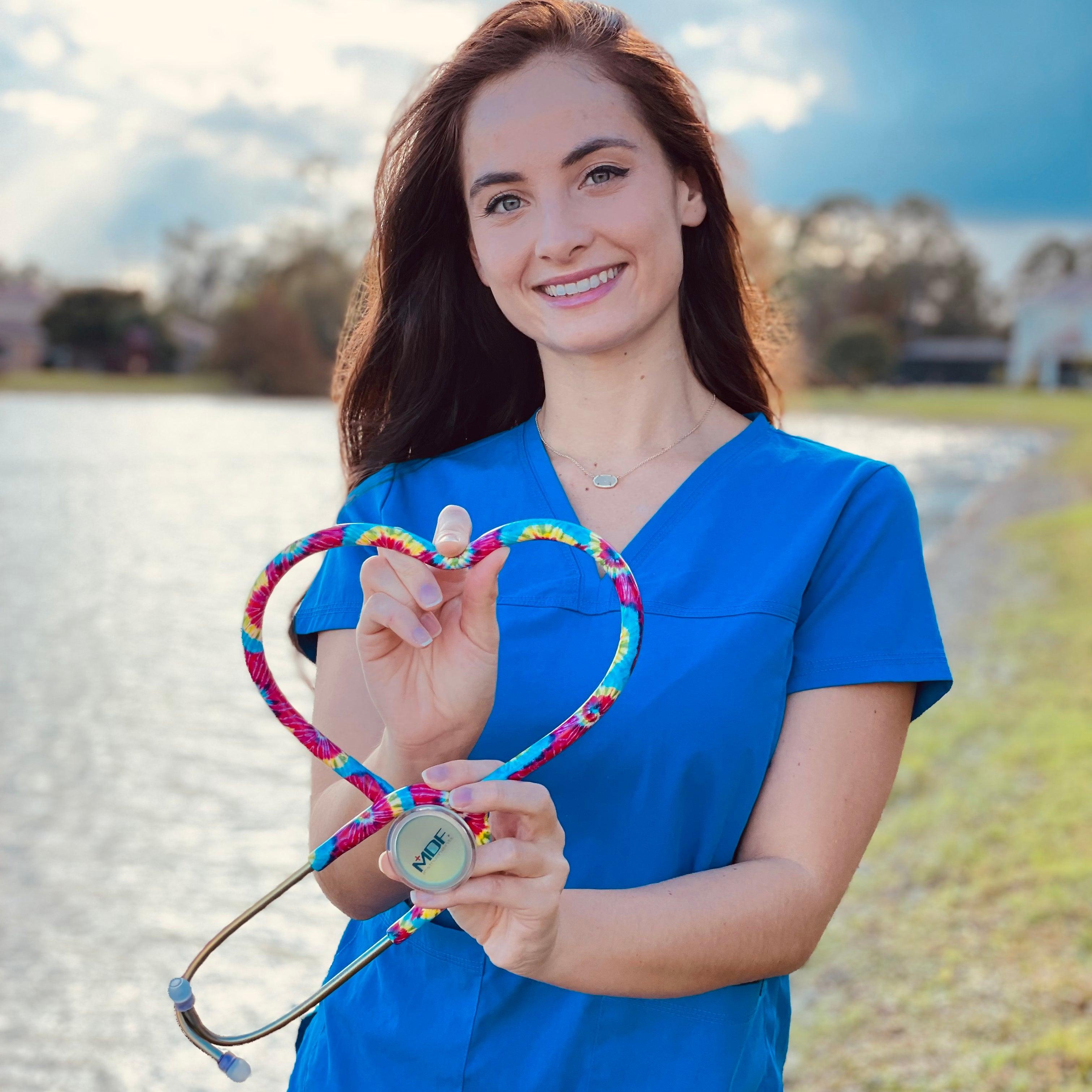 ProCardial® Titanium Cardiology Stethoscope - Premium Medical Stethoscope for Doctors & Nurses - Ideal for Cardiac Exams, Hospital Use & Clinical Diagnostics (Haight Ash/Kaleidoscope Design)