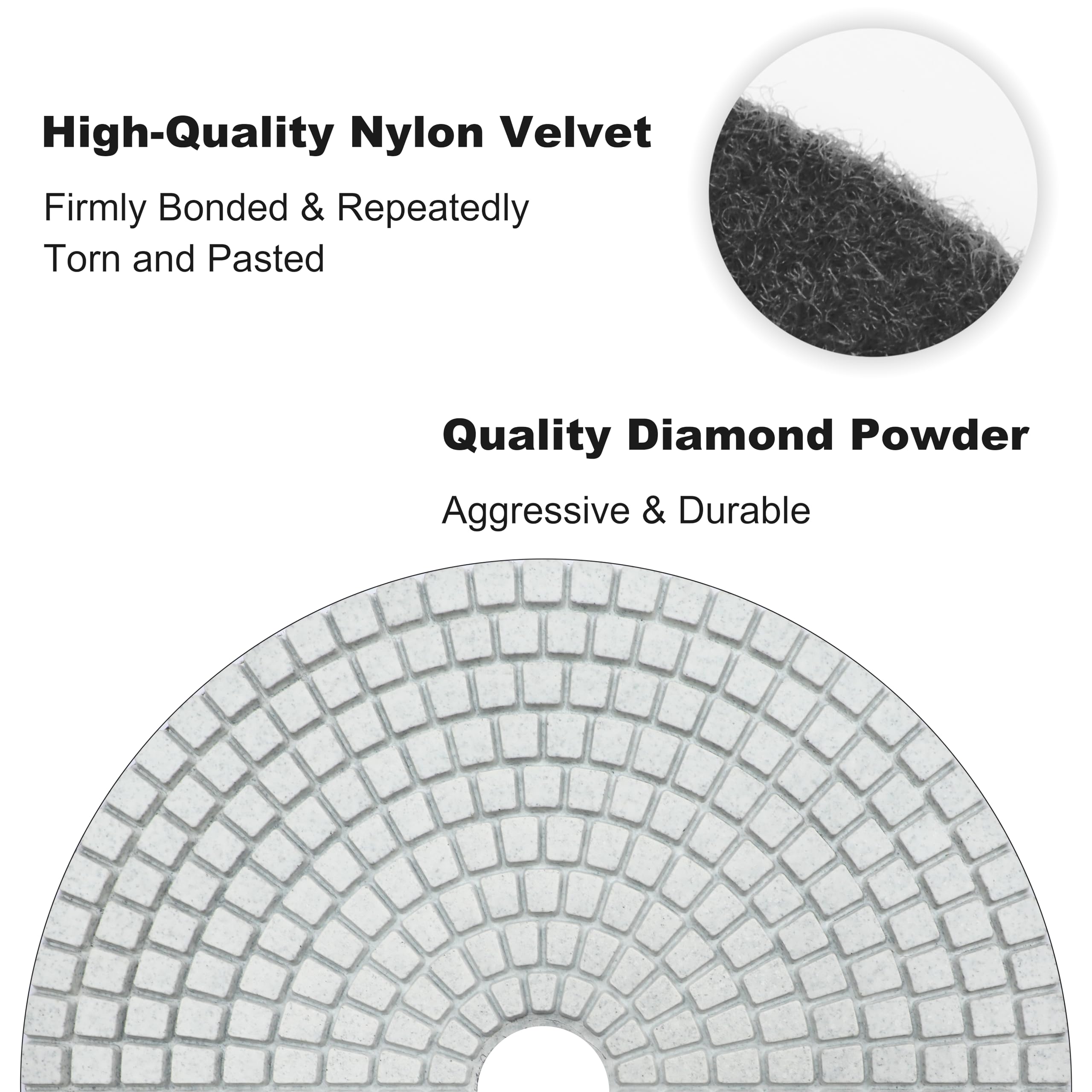 9 PCS 7 Inch Diamond Polishing Pads Kit Wet/Dry 50-10000 Grit for Concrete, Stone, Granite, Tile, Marble, Countertop - Perfect for Drill Grinder Polisher & Professional Stone Edge Polishing