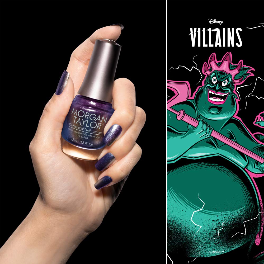 Morgan Taylor Disney Villains Nail Polish - Long Lasting 0.5 oz Nail Lacquer for Halloween, Cosplay & Themed Parties - Maleficent, Cruella & Ursula Inspired Colors