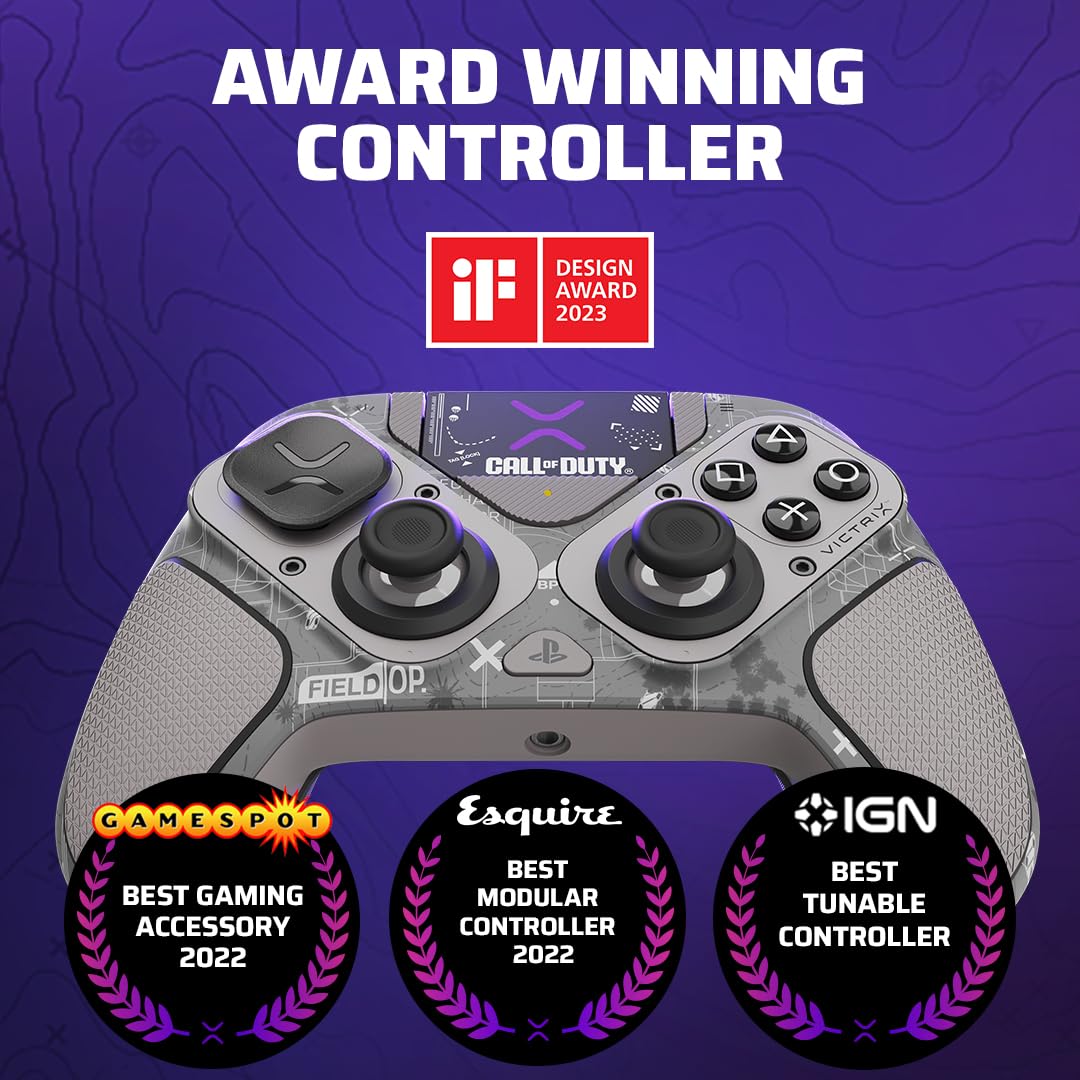 PDP Victrix Pro BFG Wireless Gaming Controller for Call of Duty: Field Op - Compatible with PS5, PS4 & Windows 10/11 PC - Premium Esports Gamepad for FPS, Battle Royale & Competitive Gaming