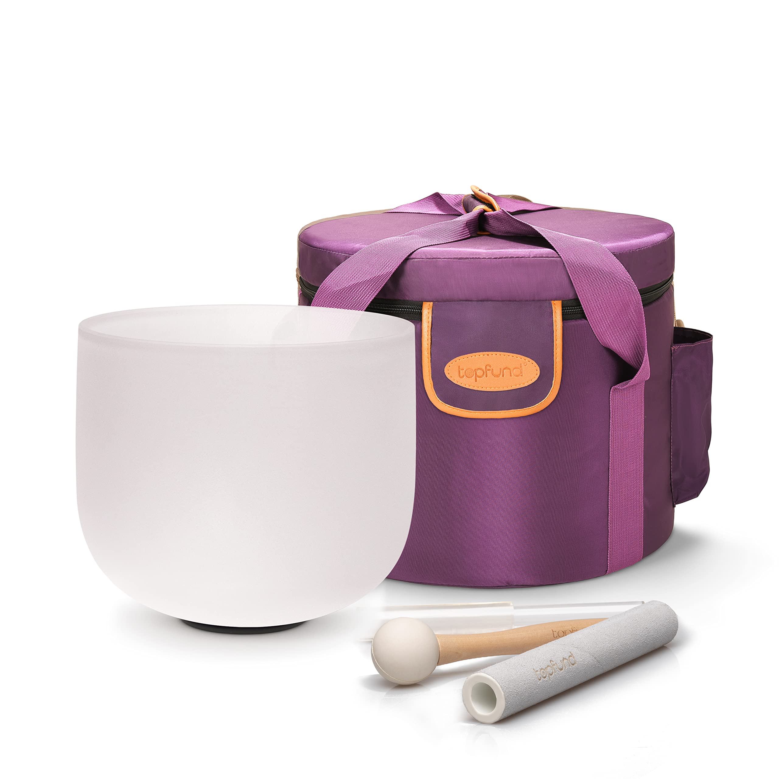 TOPFUND 440Hz Perfect Pitch F Note Crystal Singing Bowl - 8 Inch Heart Chakra Sound Healing Instrument for Meditation, Yoga & Relaxation | Ideal for Sound Bath Therapy, Energy Cleansing & Spiritual Practices