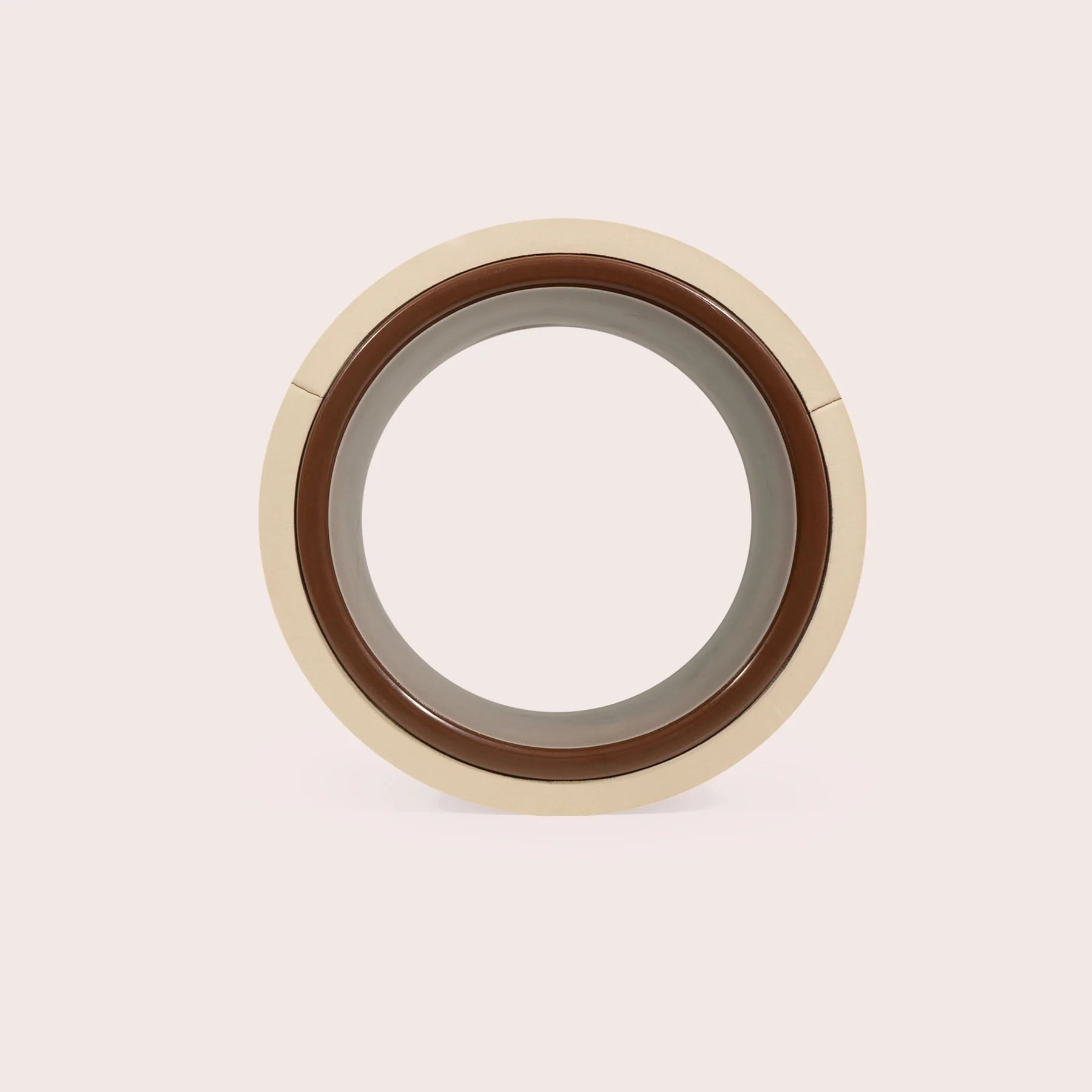 BAHE Mini Yoga Wheel (18x12cm) - Dusty Beige for Back Stretching, Flexibility & Posture Correction | Perfect for Home Yoga, Pilates & Physical Therapy