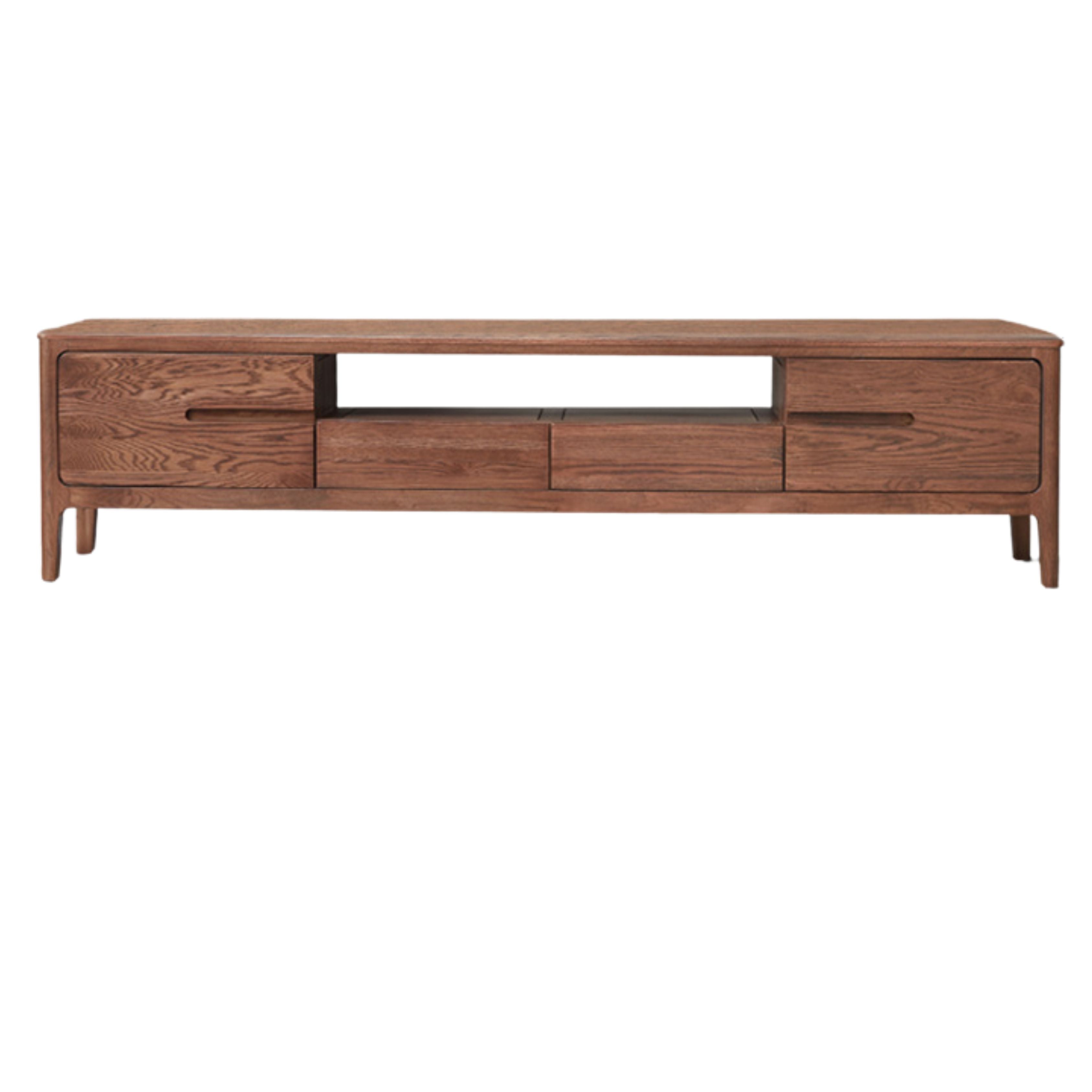 Solid Oak Wood TV Stand for Living Room - Modern Entertainment Center with Storage Shelves, Perfect for TVs up to 65 inches - Durable & Stylish Furniture for Home Theater Setup