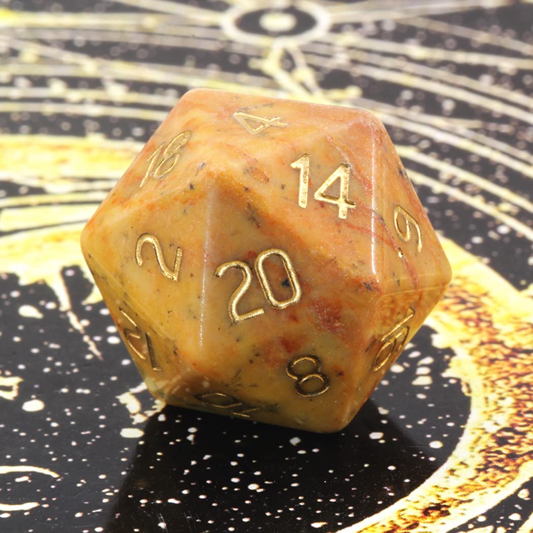 LANGWEI DND Dice Set - Natural Jade Colored Polyhedral Dice for Dungeons & Dragons, TRPG Tabletop RPG Games | Perfect for D&D Players, Collectors & Creative Gifts (Birthday, Christmas, Game Nights)