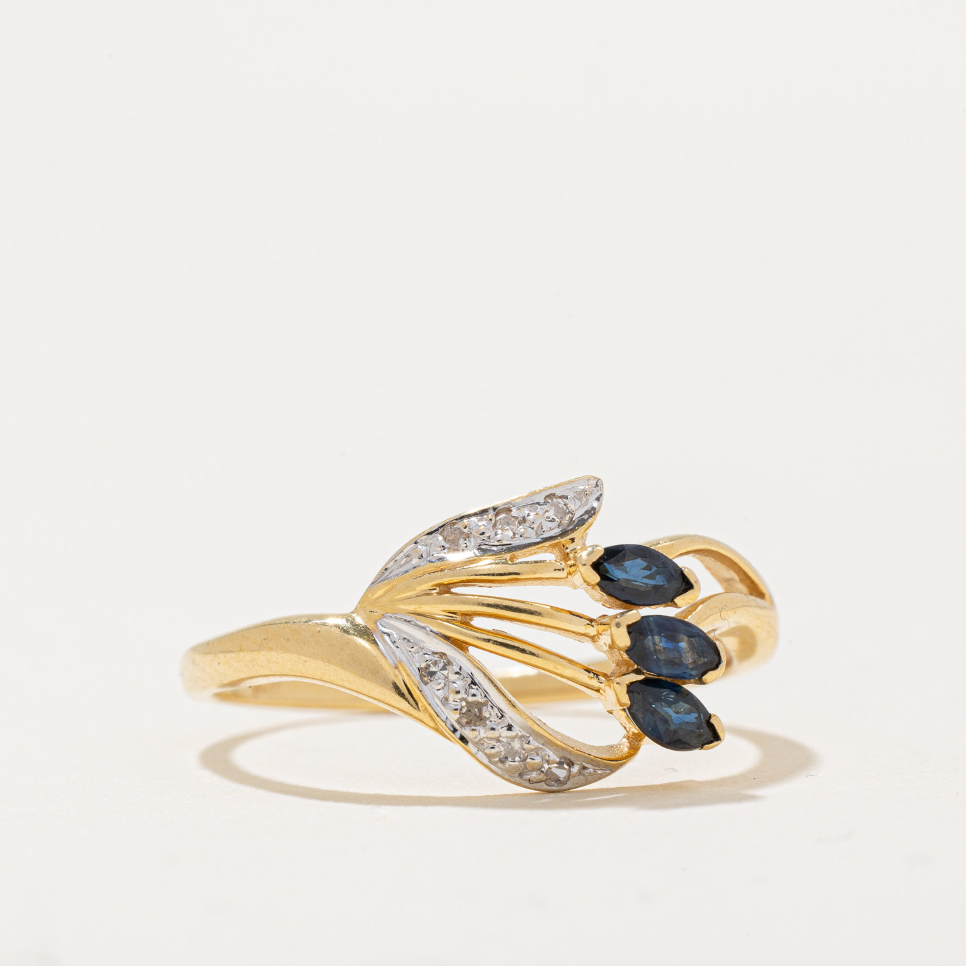 Elegant Sapphire & Diamond Cocktail Ring - 0.12ctw Gemstone & 0.03ctw Diamond - Size 6.75 - Perfect for Evening Parties, Weddings & Special Occasions