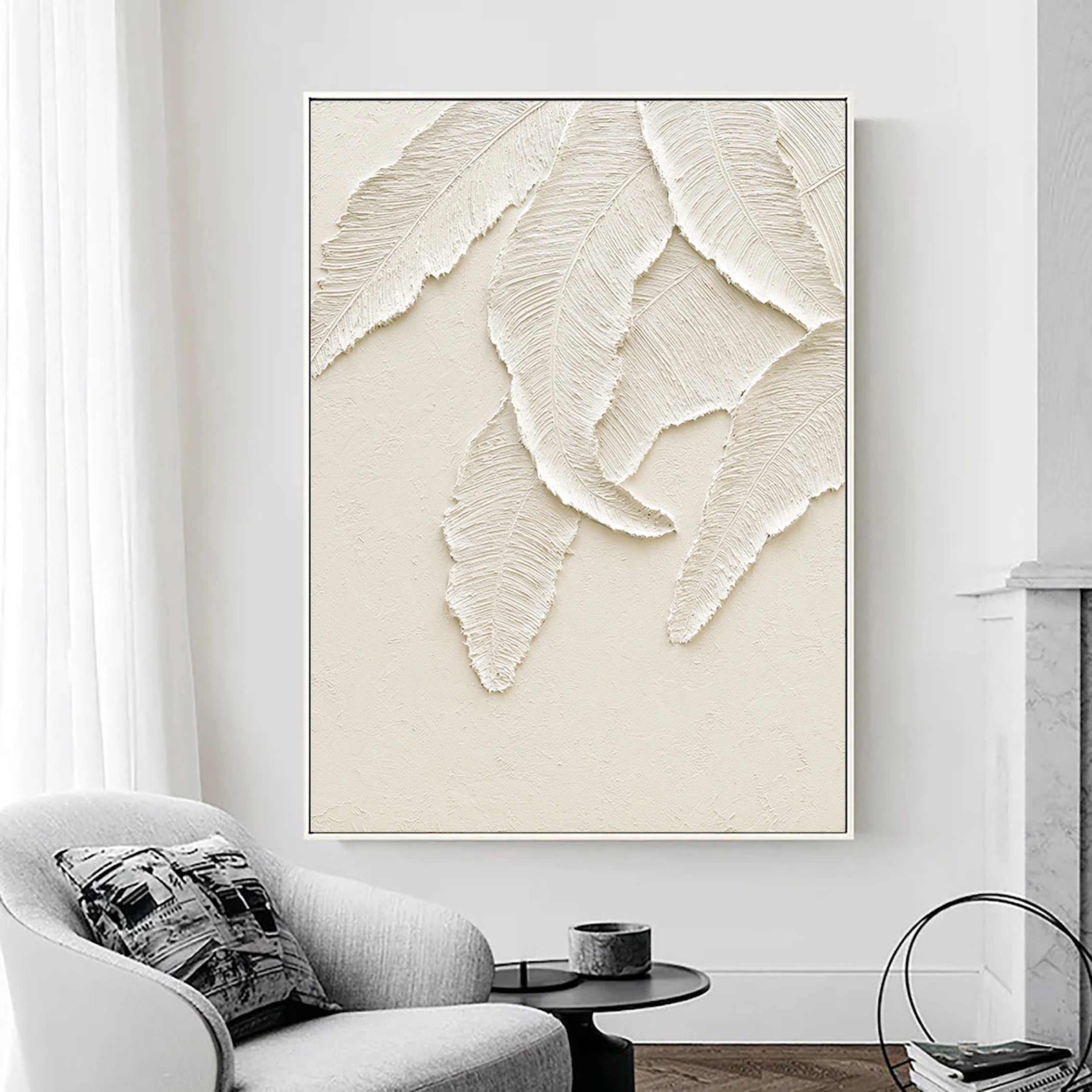 Minimalist Beige Textured Wall Art - Modern Abstract Canvas Painting for Living Room, Bedroom & Office Decor #MM037