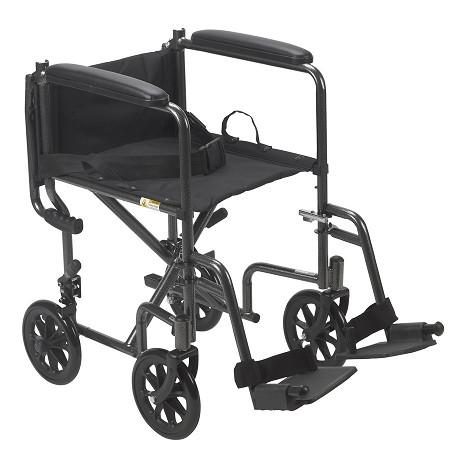 Lightweight Steel Transport Wheelchair - Foldable & Portable Mobility Aid for Seniors & Patients - Perfect for Travel, Hospitals, and Home Use