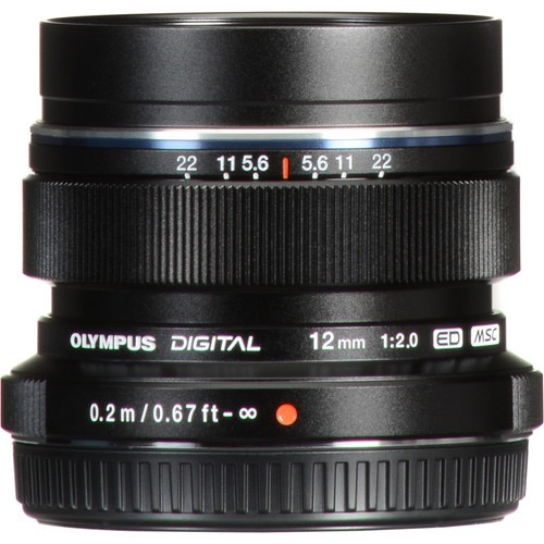 OM SYSTEM M.Zuiko Digital ED 12mm f/2.0 Wide Angle Lens (Black) - Perfect for Landscape, Street & Low Light Photography | Micro Four Thirds Mount