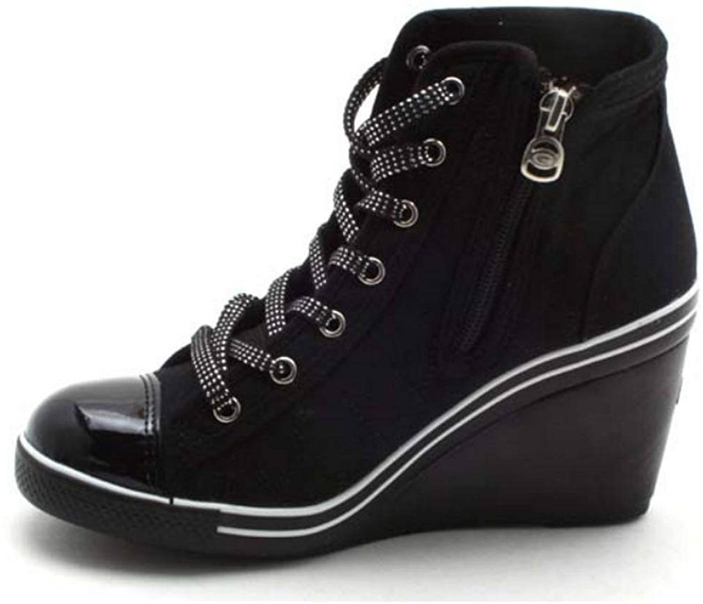 EpicStep Women's High Top Wedge Sneakers - Stylish Fashion Shoes for Casual Wear, Work & Everyday Comfort
