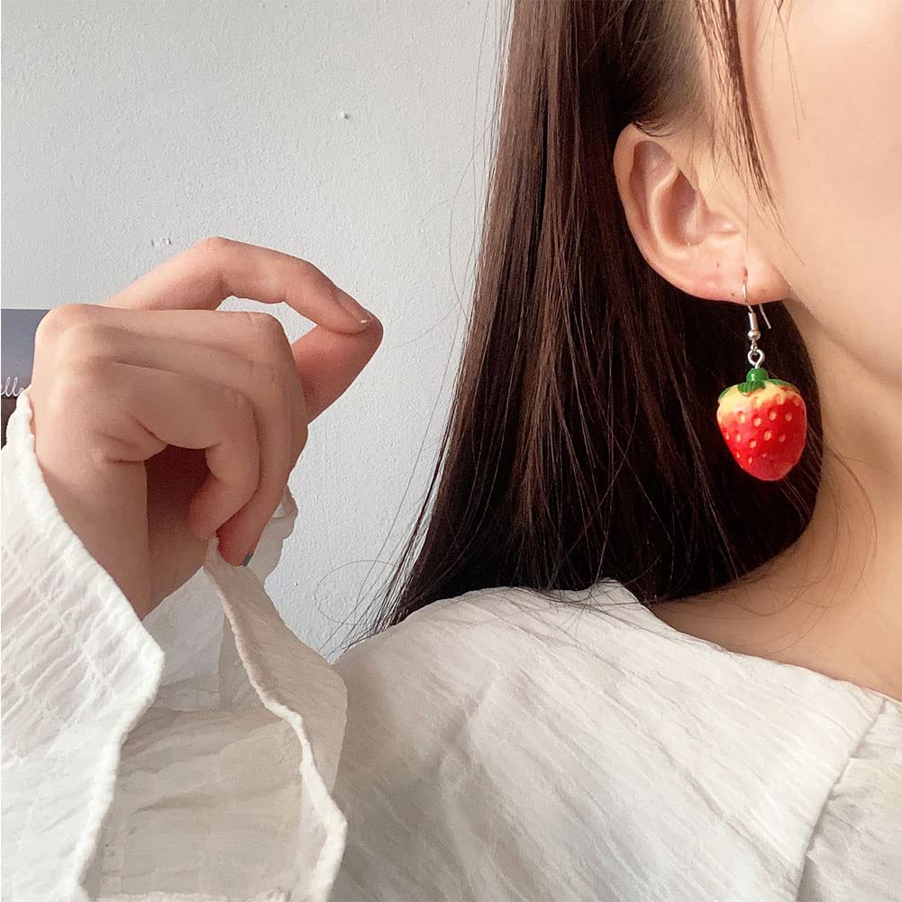 Sweet Strawberry Pineapple Lemon Watermelon Mushroom Cute Kawaii Earrings for Women & Girls - Perfect for Summer Outfits, Parties & Gifts