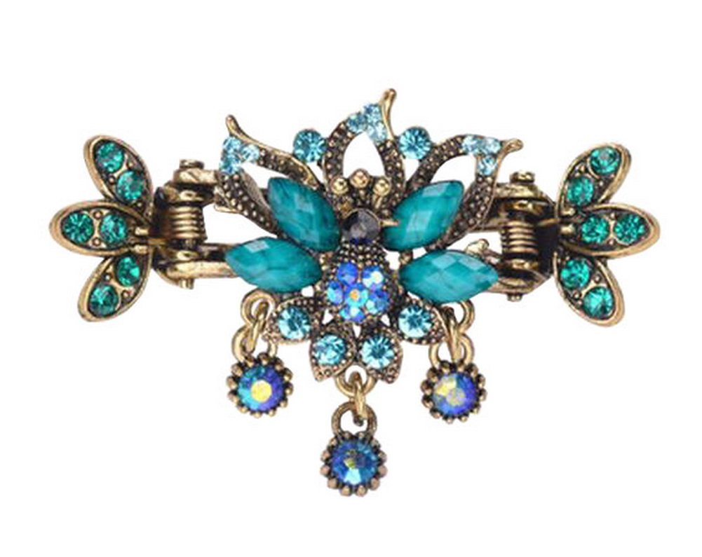 Vintage Peacock Hair Clips - Chinese Inspired Hair Claws & Barrettes for Women, Perfect for Weddings, Parties & Everyday Elegance