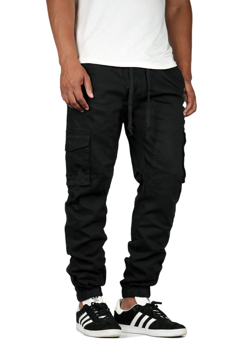 Mersenne Men's Twill Cargo Jogger Pants - Comfortable Stretch Fit Casual & Workout Pants for Outdoor Activities, Travel, and Gym