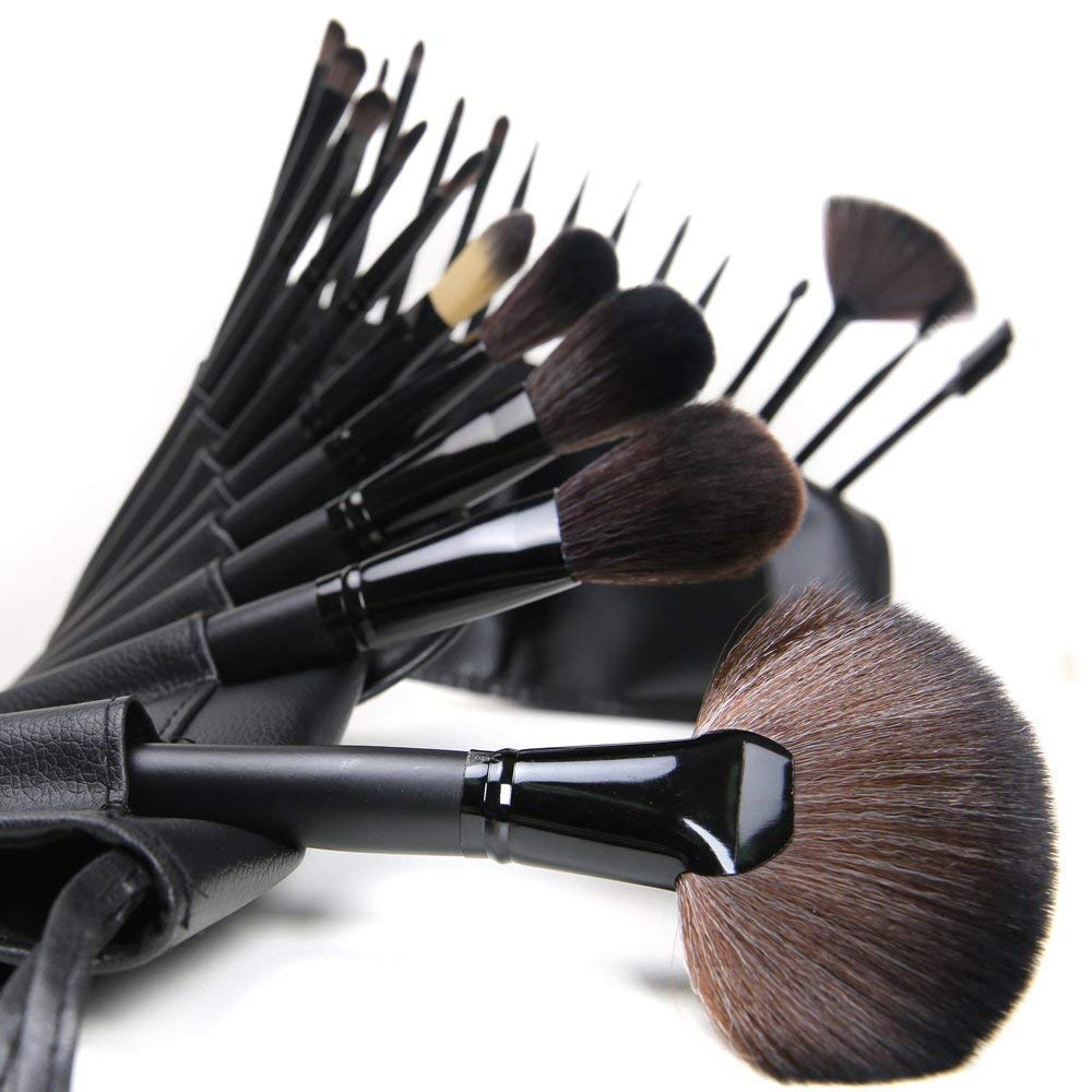 CIVAKI Professional 24-Piece Makeup Brush Set with Leather Storage Pouch & Premium Wooden Handles - Perfect for Makeup Artists, Beginners, and Everyday Beauty Routine