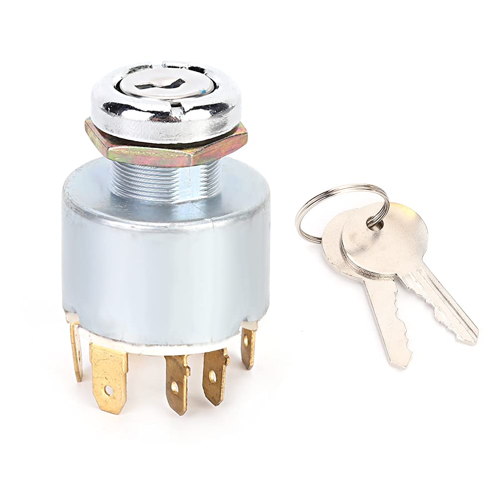 Aramox Universal 12V 4-Position Ignition Switch Lock with Keys - Fits Cars, Motorcycles, Bikes & Boats - Perfect for Vehicle Engine Start, Security Protection & DIY Repairs