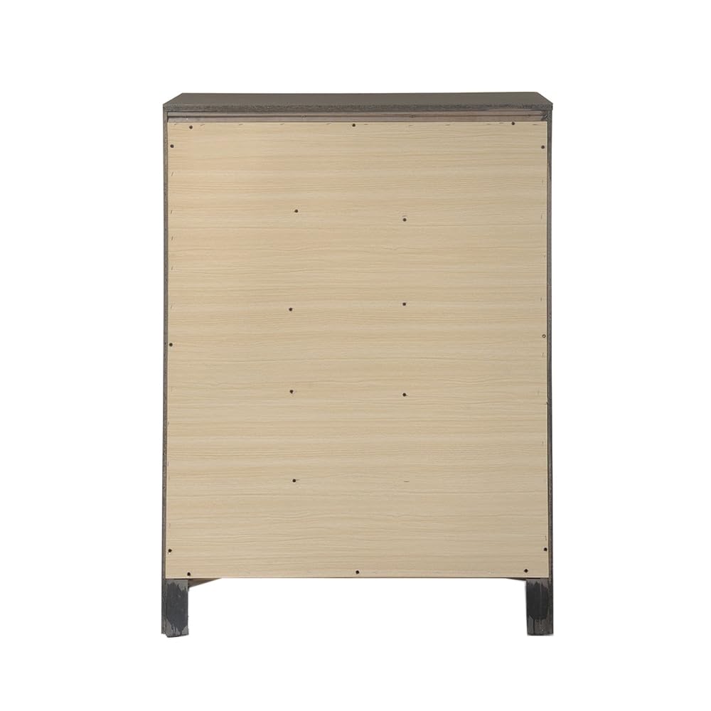 Acme Carine 5-Drawer Wooden Chest Dresser in Gray - Perfect for Bedroom Storage & Closet Organization