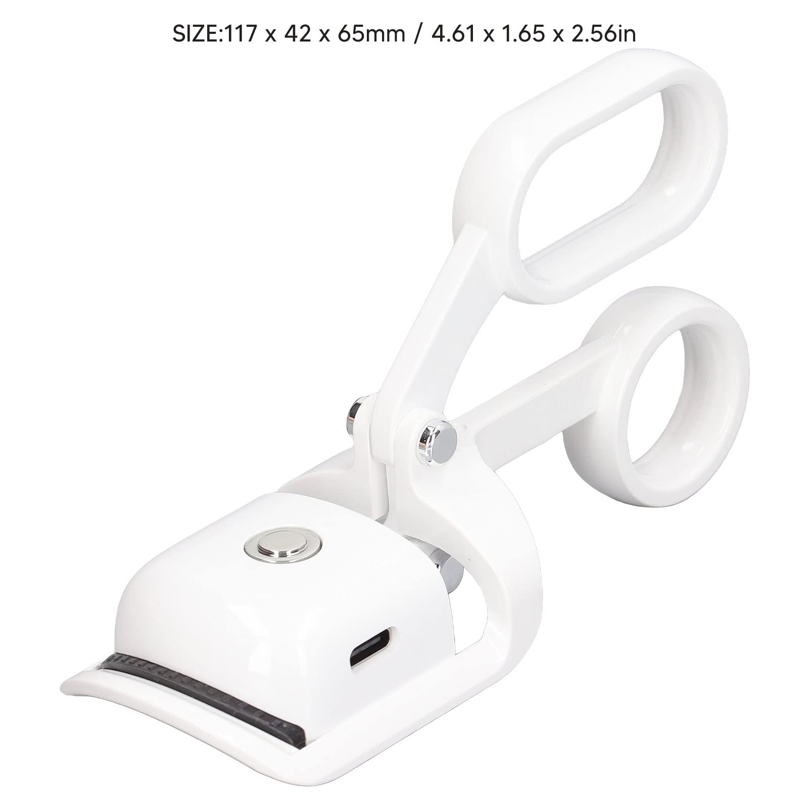 Electric Heated Eyelash Curler - 3 Adjustable Temperature Settings, Quick & Long-Lasting Curls, Portable for Home & Salon Use - Perfect for Weddings, Parties & Daily Makeup Routine (White)