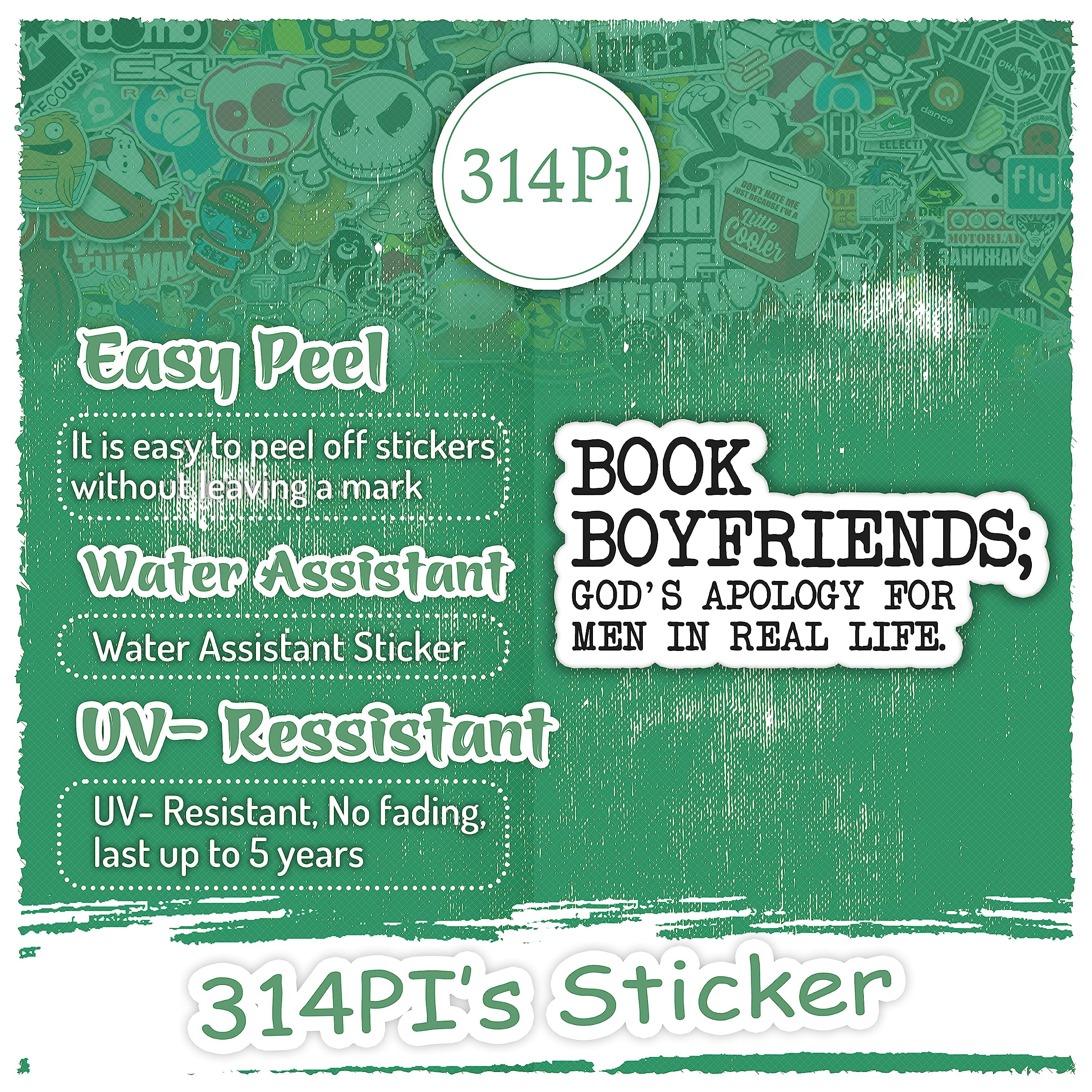 Book Boyfriends Stickers - Funny Bookish Vinyl Decals for Laptop, Phone, Water Bottles & Kindle (4 Inch) - Perfect Gifts for Book Lovers, Reading Accessories & BookTok Fans - Great for Personalizing Devices & Showing Literary Love