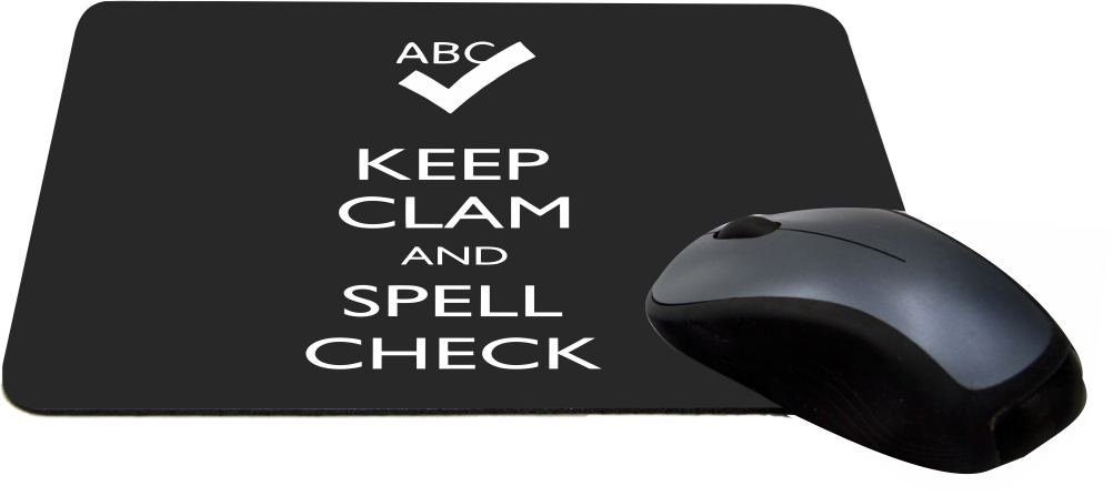 Keep Calm and Spell Check Black Gaming Mouse Pad - Lightning Series, Non-Slip Surface for PC, Laptop, Office & Esports Gaming