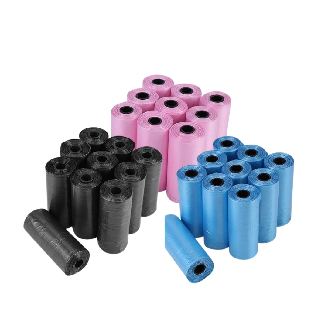 Eco-Friendly Colored Dog Poop Bags - 15 Count Roll with Convenient Dispenser | Biodegradable Waste Bags for Small, Medium & Large Dogs | Perfect for Park Walks, Hiking & Backyard Cleanup