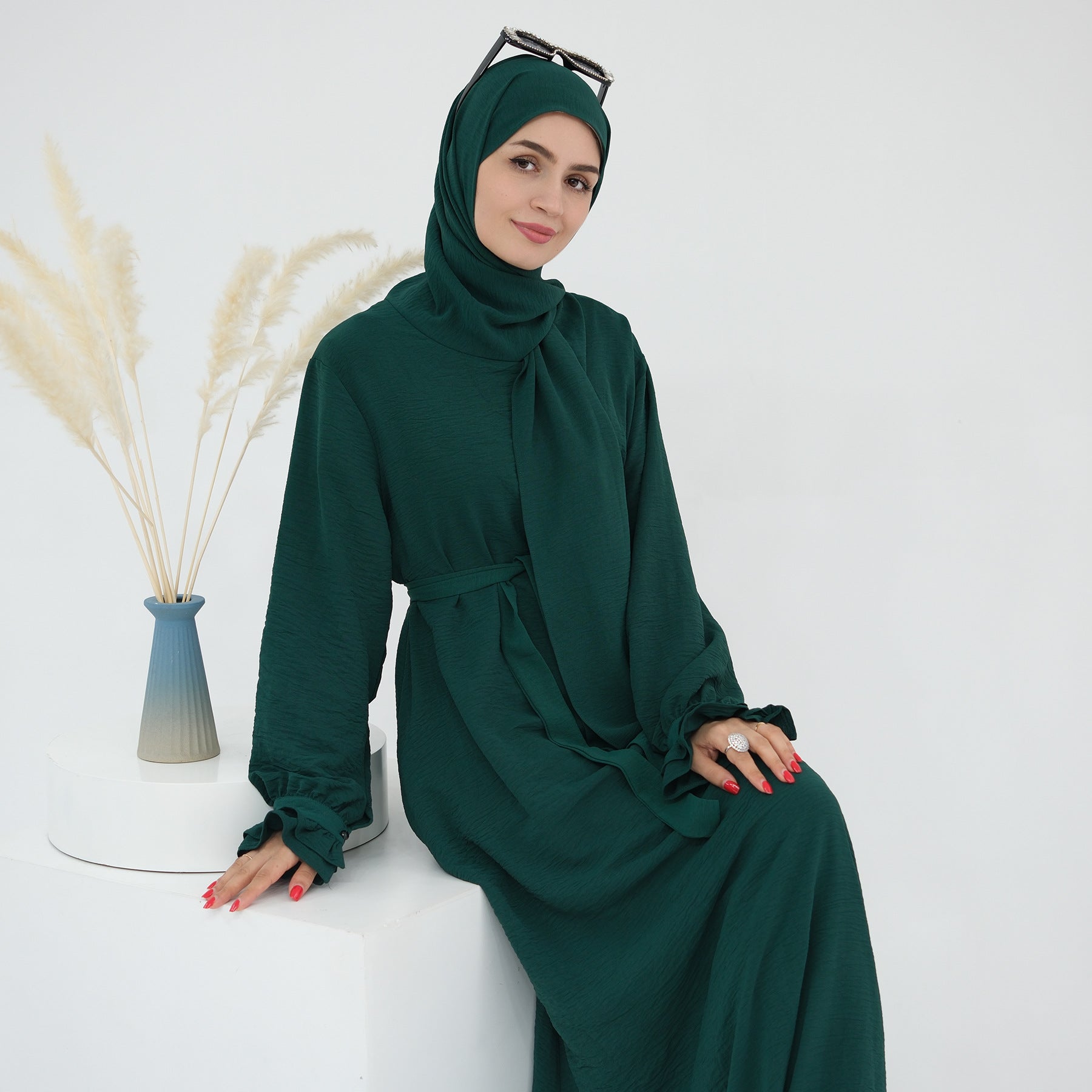 Elegant Turkish Hijab Abaya Dress for Women - Modest Islamic Prayer Dress & Daily Wear