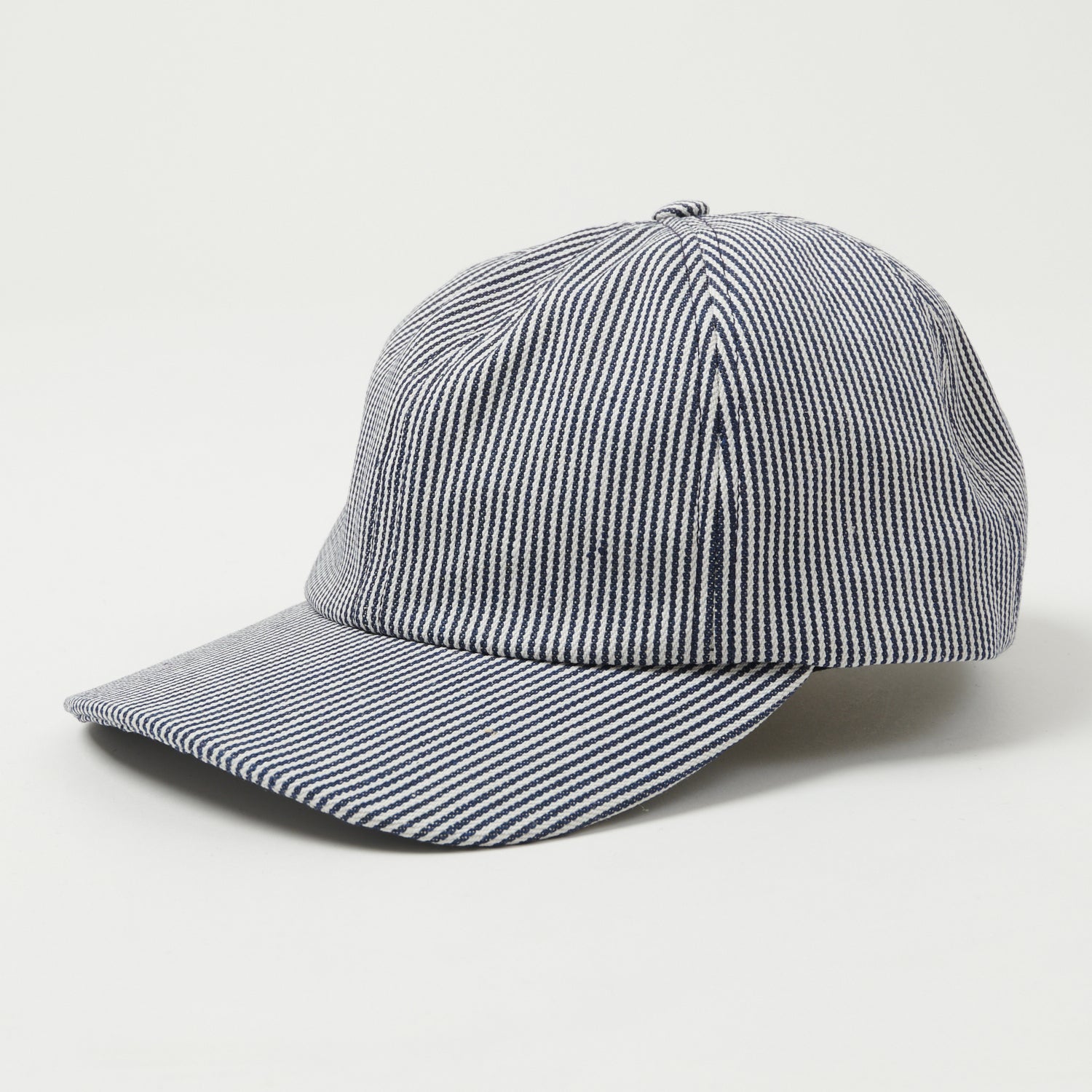 Engineer Stripe Ball Cap - White/Navy Stripe Crown Cap for Men & Women - Perfect for Outdoor Activities, Workwear & Casual Style