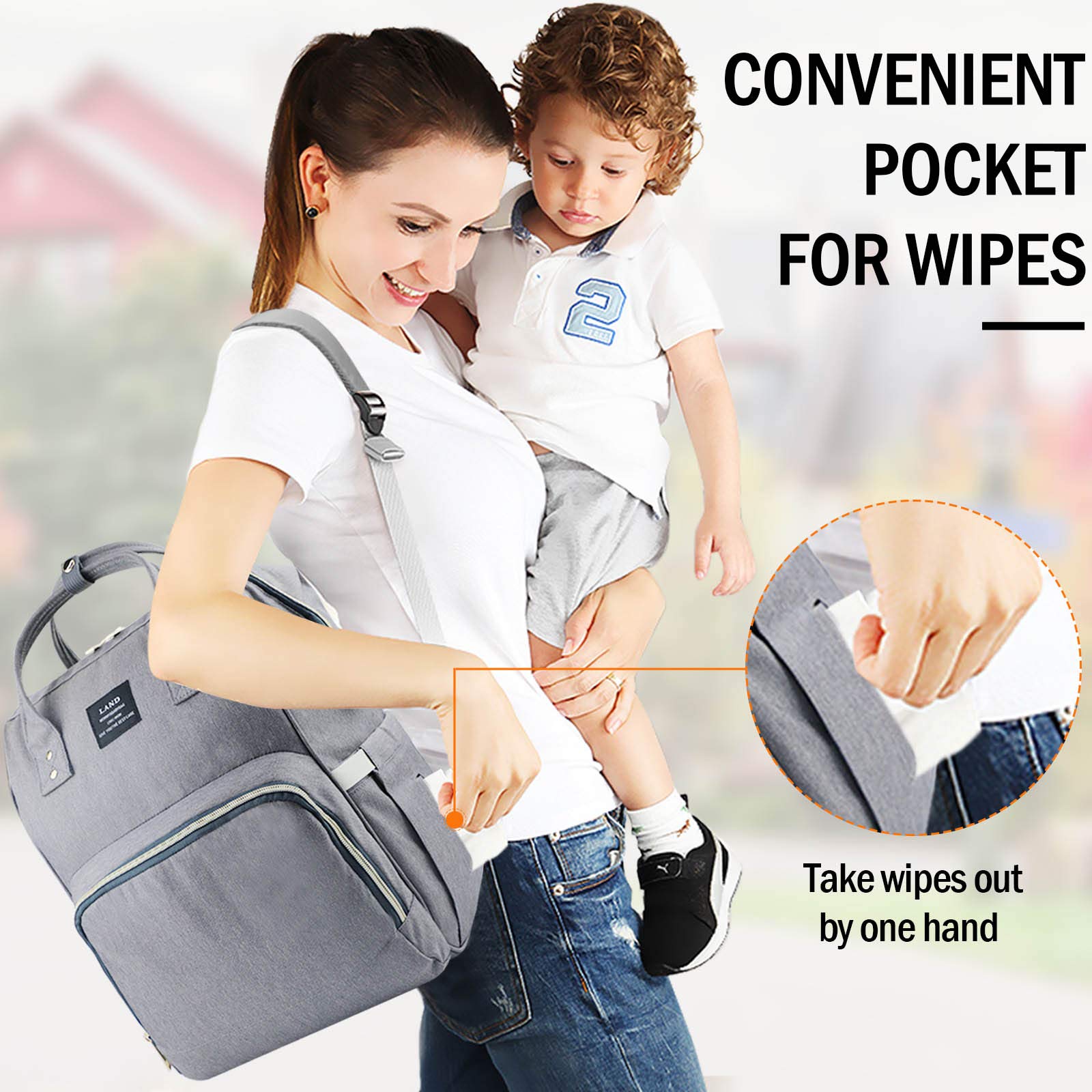 **Large Capacity Baby Diaper Backpack - Waterproof Travel Diaper Bag for Moms, Dads & Caregivers | Perfect for Daycare, Outings & Travel**