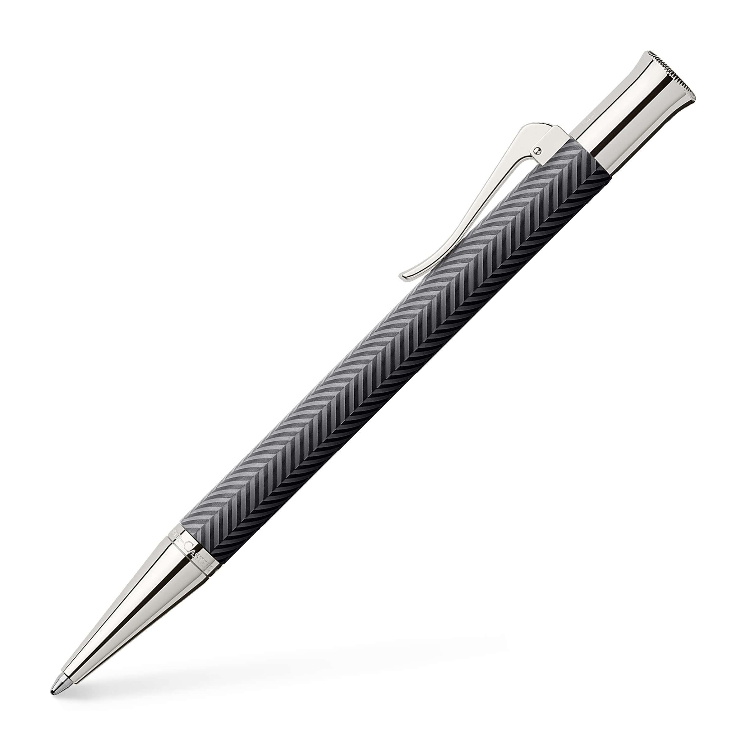 Faber Castell 146730 Premium Oil-Based Ballpoint Pen - Guilloche Design, Sisley Collection, Anthracite Color - Perfect for Office, School & Gift Giving