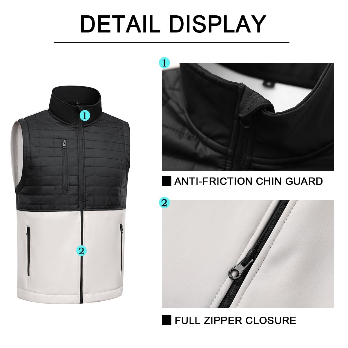 Men's Lightweight Softshell Vest - Windproof Puffer Sleeveless Jacket for Golf, Running & Outdoor Activities | Breathable & Comfortable for Hiking, Travel & Casual Wear