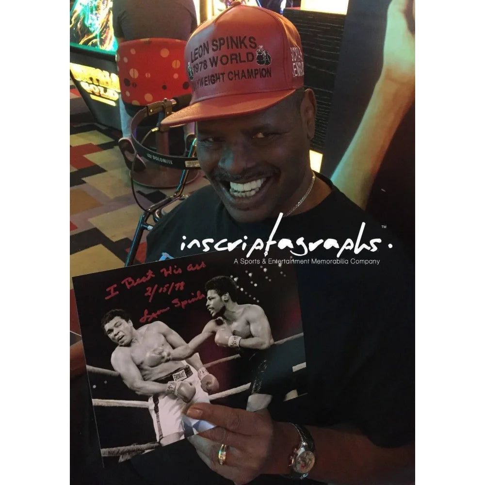Leon Spinks Signed 8x10 Photo with COA - Authentic Boxing Memorabilia - Muhammad Ali vs Leon Spinks Fight Collectible - Perfect for Sports Fans and Boxing Memorabilia Collections