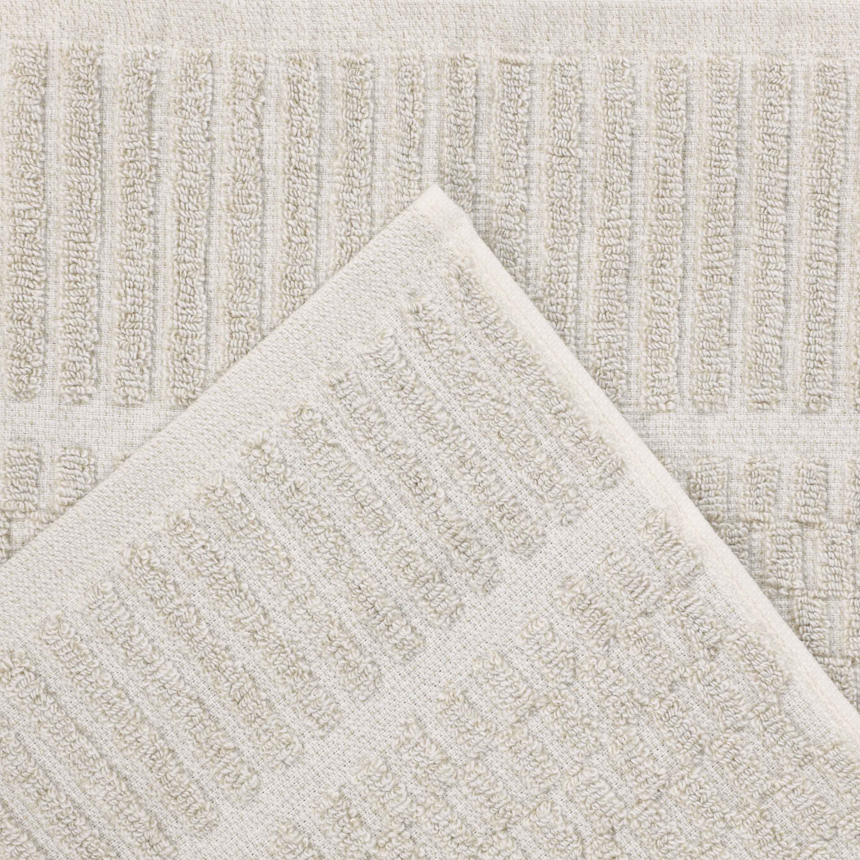 Premium Juno Cotton Blend Medium Weight Checkered Border Bath Towels - Ultra Absorbent & Soft, Set of 2 (Grey/White) | Luxury Bath Sheets for Spa, Hotel & Home Use