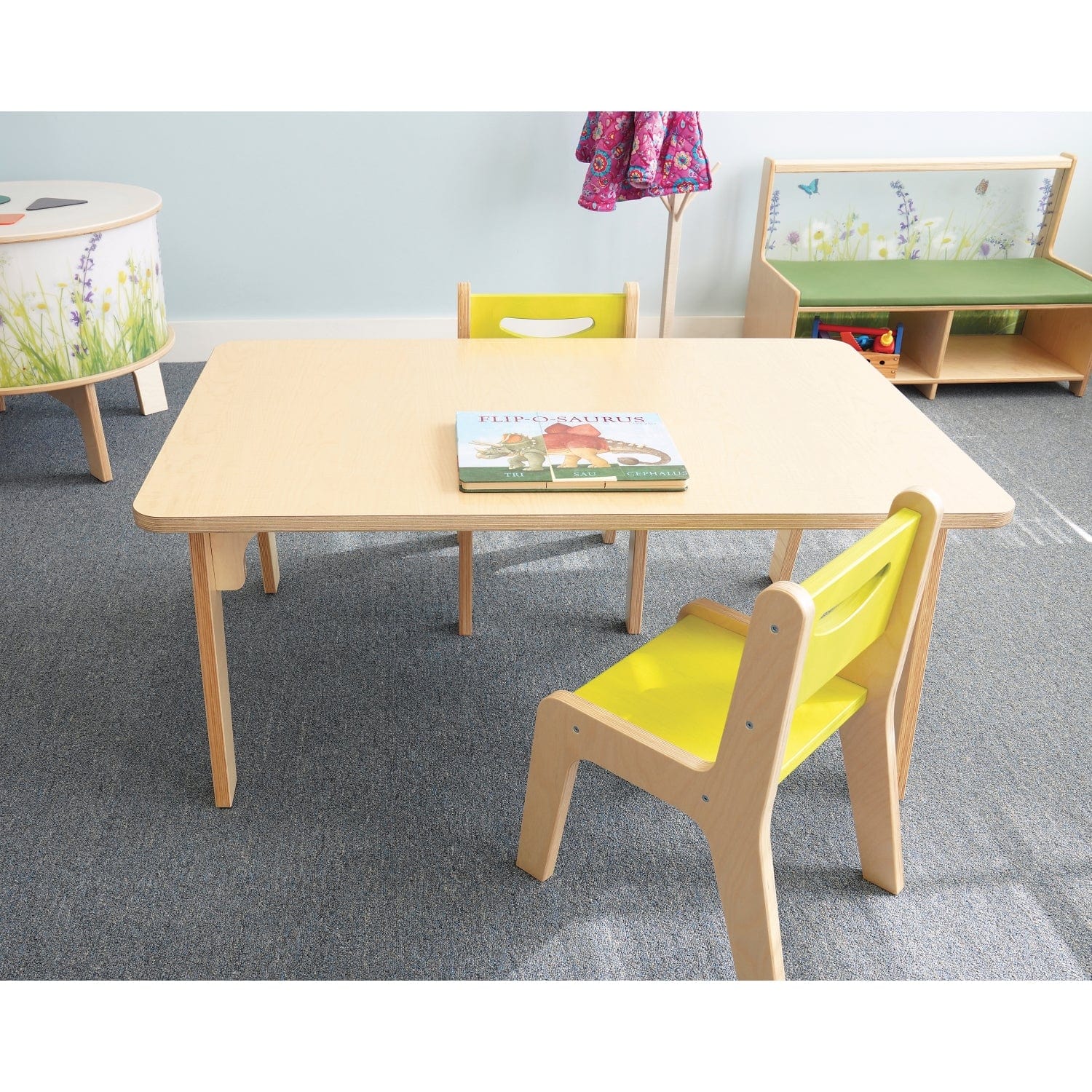 Whitney Plus Rectangle Table - 20 Inch Height - Modern Dining Table for Kitchen, Living Room & Office - Perfect for Small Spaces & Family Gatherings