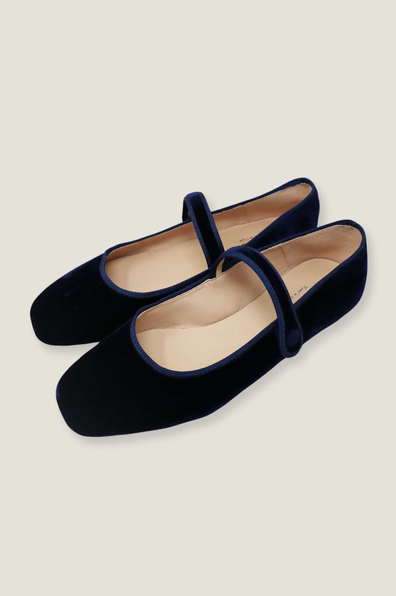 Velvet Mary Jane Shoes for Women - Navy Blue Comfortable Flats - Perfect for Work, Parties & Casual Wear