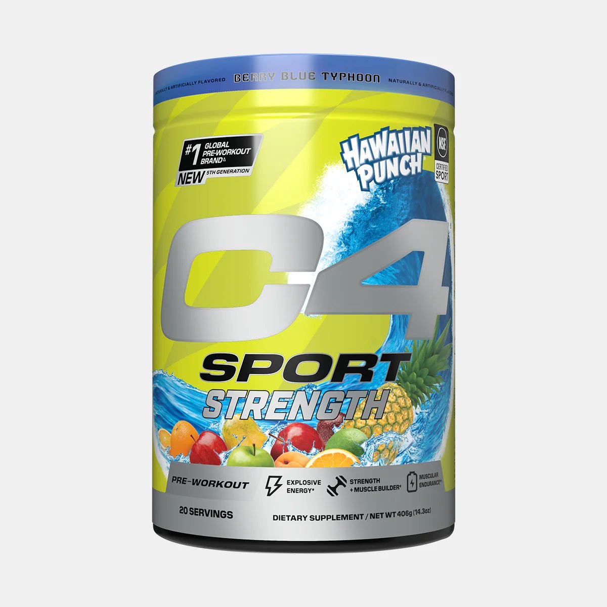 C4 Sport Strength Pre Workout Powder - Energy & Endurance Booster for Gym, Running & Fitness | Caffeine, Beta-Alanine & Creatine Formula for Men & Women