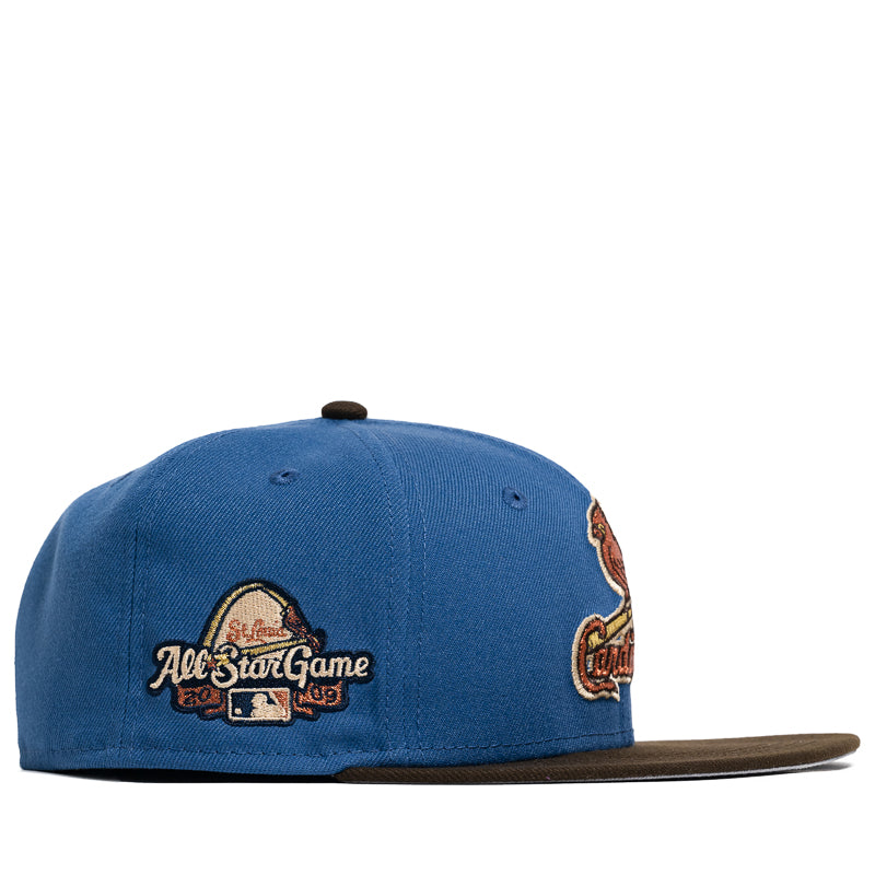 New Era x Politics St. Louis Cardinals 59FIFTY Fitted Hat - Indigo/Brown - Official MLB Baseball Cap for Men - Perfect for Games, Streetwear & Fan Collections