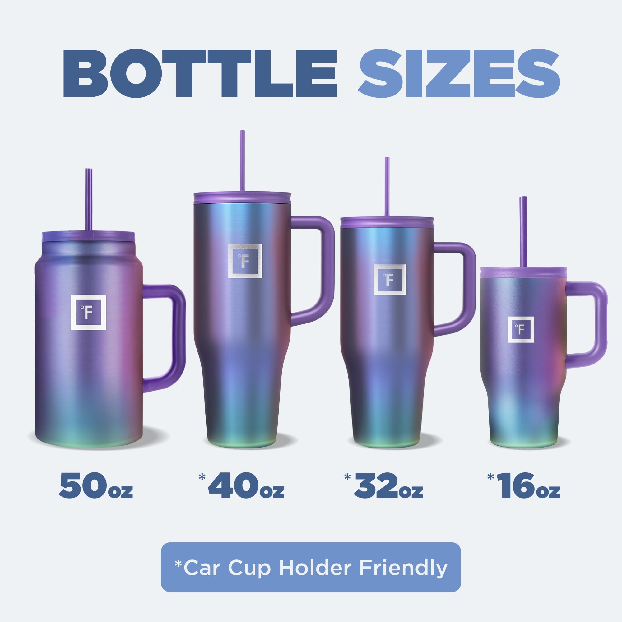 IRON °FLASK Co-Pilot Insulated Stainless Steel Travel Mug with Straw & Flip Cap - 32oz Leak-Proof Water Bottle for Hot & Cold Drinks - Perfect for Coffee, Tea, Smoothies - Ideal for Commuting, Hiking, Gym & Office Use - Dark Night Color