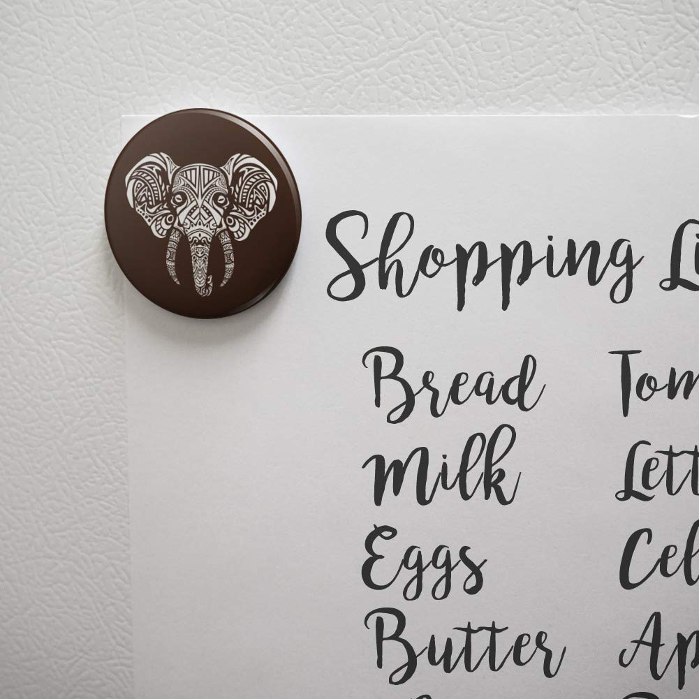 White African Elephant Tribal Fridge Magnet - Decorative Kitchen Refrigerator Locker Button - Perfect for Home, Office & Dorm Room Decor