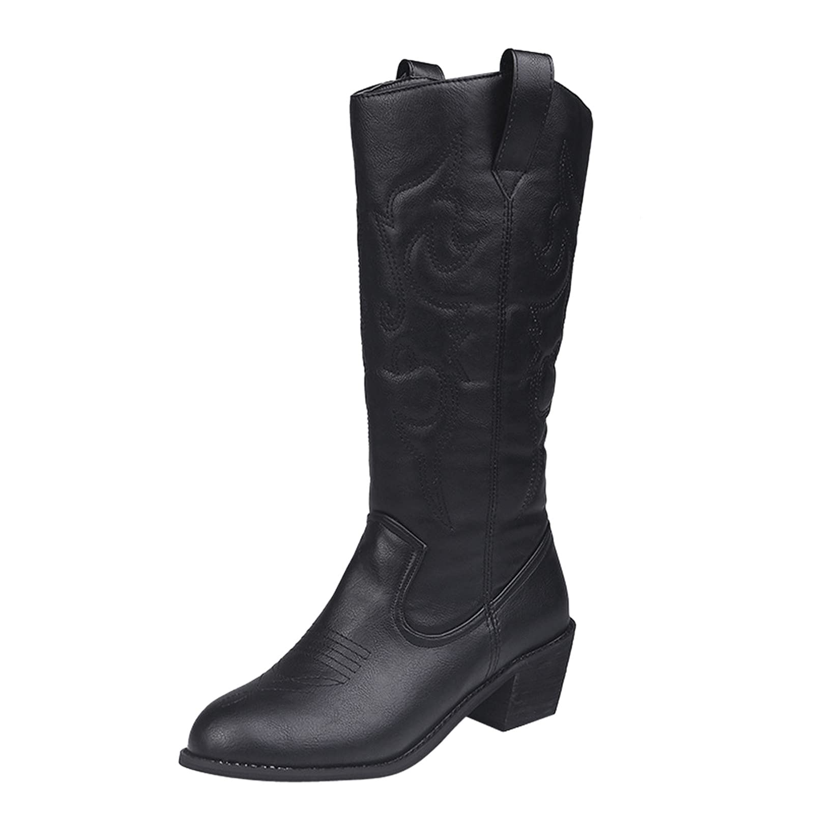 Women's Wide Slouchy Mid Calf Flat Boots with Zip - Comfortable Casual Winter Ankle Boots for Walking, Work & Everyday Wear