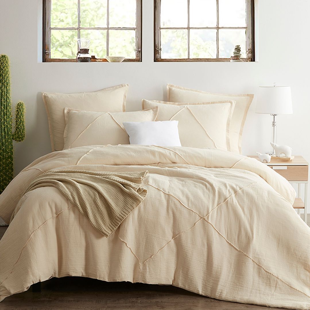 Leno Euro Sham Pillow Cover - Soft & Breathable Decorative Pillowcase for Bedroom, Living Room, Couch - Standard Size 26x26 Inches (White) | Home Decor, Guest Room Essentials, Sofa Accent