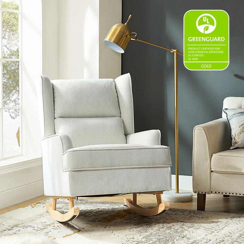 Andreo Modern Tufted Upholstered Rocking Chair - Comfortable Nursery Rocker for Baby Room, Living Room & Bedroom - Perfect for Nursing, Relaxing & Home Decor