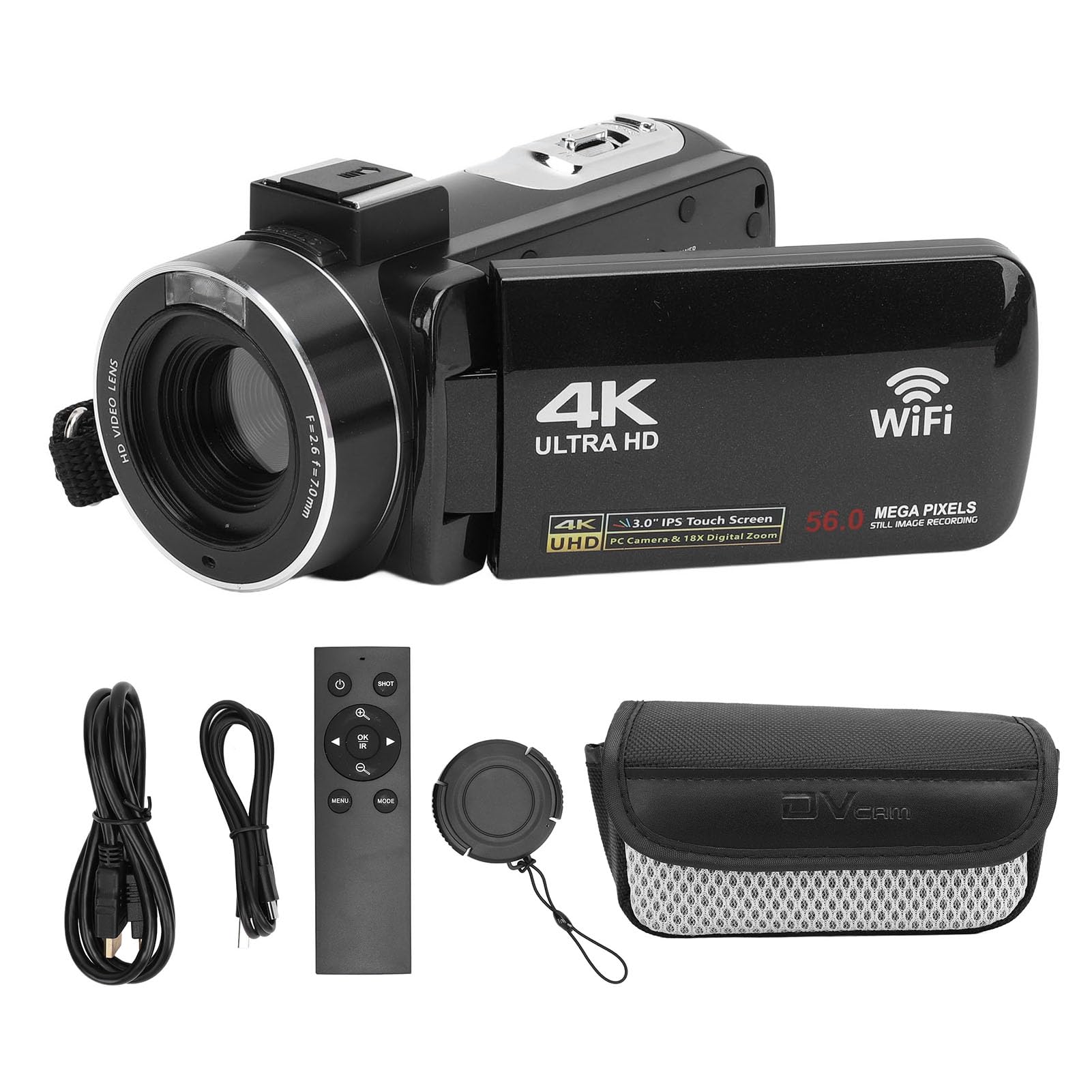 4K 56MP HD Digital Video Camera with 3