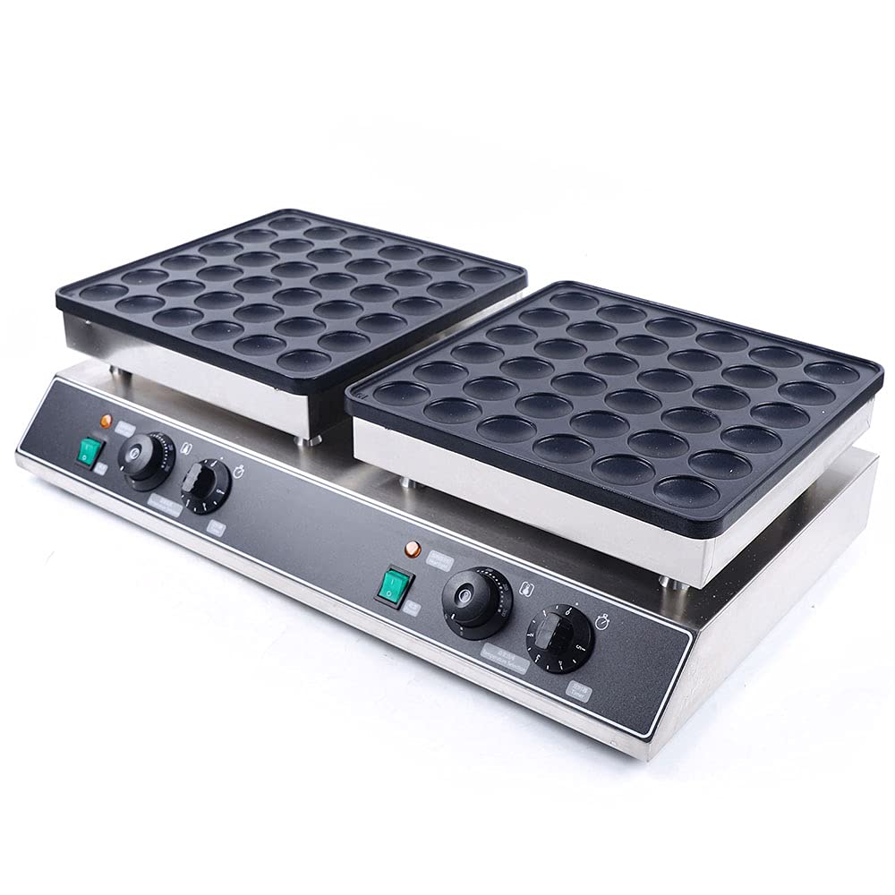 2000W Commercial Mini Pancake Maker - Electric Dutch Pancake Baker with 72 Non-Stick Stainless Steel Plates - Perfect for Waffles, Crepes & Pancakes - Ideal for Restaurants, Cafes & Breakfast Shops - Great for Catering, Buffets & Food Trucks