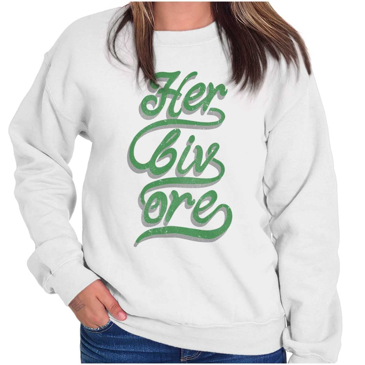 Herbivore Vegetarian Healthy Life Women's Crewneck Sweatshirt | Eco-Friendly Casual Wear for Yoga, Hiking & Everyday Comfort