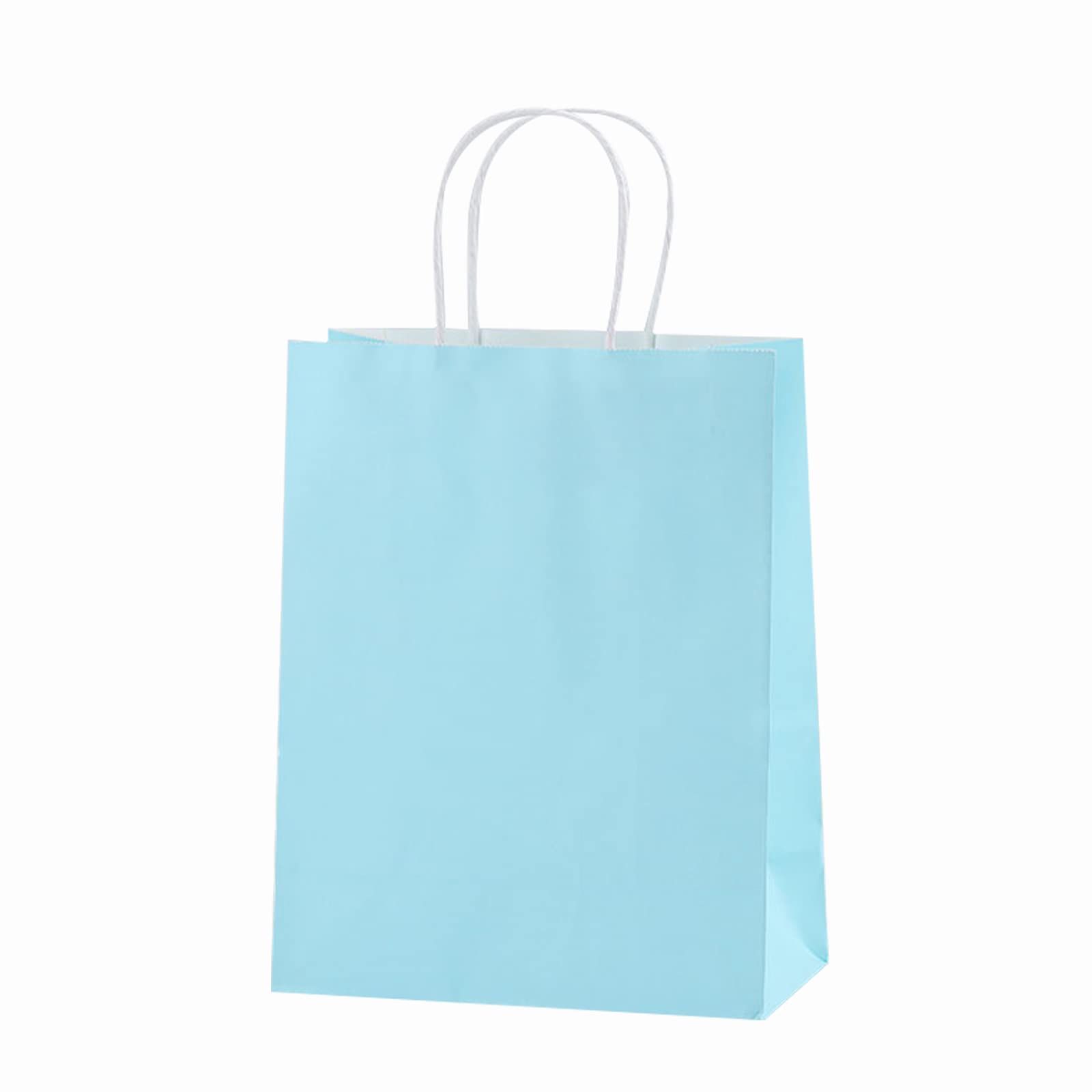 100 Pcs Kraft Paper Gift Bags with Handles - 6x3x8 Inch Eco-Friendly Retail Packaging Bags for Grocery, Lunch, Fruit, Kids Parties, Holiday Gifts & Arts Crafts - Perfect for Birthday, Christmas, Baby Shower & Wedding Favors