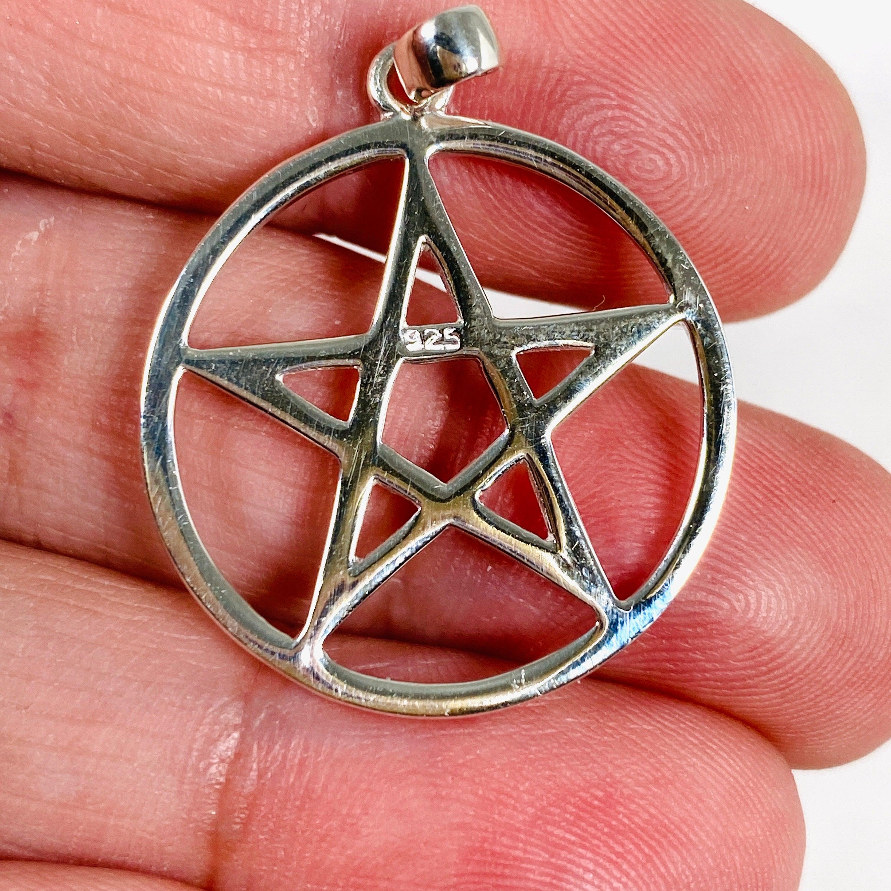 Pentagram 35mm Pendant Necklace - Stainless Steel Gothic Jewelry for Men & Women - Perfect for Occult Lovers, Wiccan Rituals, and Alternative Fashion
