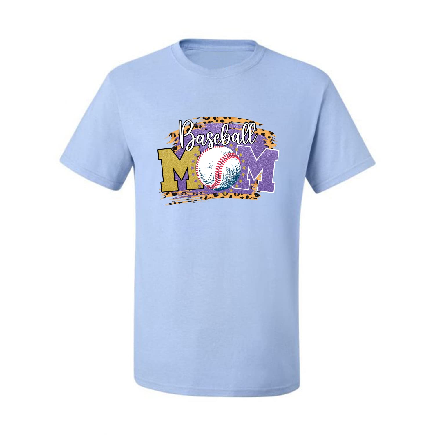 Cheetah Glitter Baseball Mom T-Shirt - Fun & Stylish Sports Tee for Baseball Moms - Perfect for Games, Practices & Team Spirit