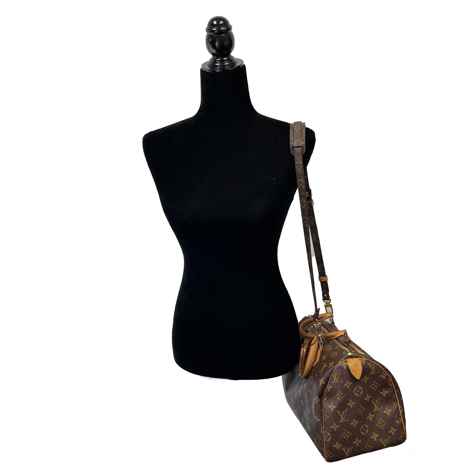 Louis Vuitton Speedy 30 Handbag - Brown/Tan Monogram Canvas with Top Handle & Adjustable Strap | Luxury Shoulder Bag for Women, Perfect for Work, Travel & Everyday Use