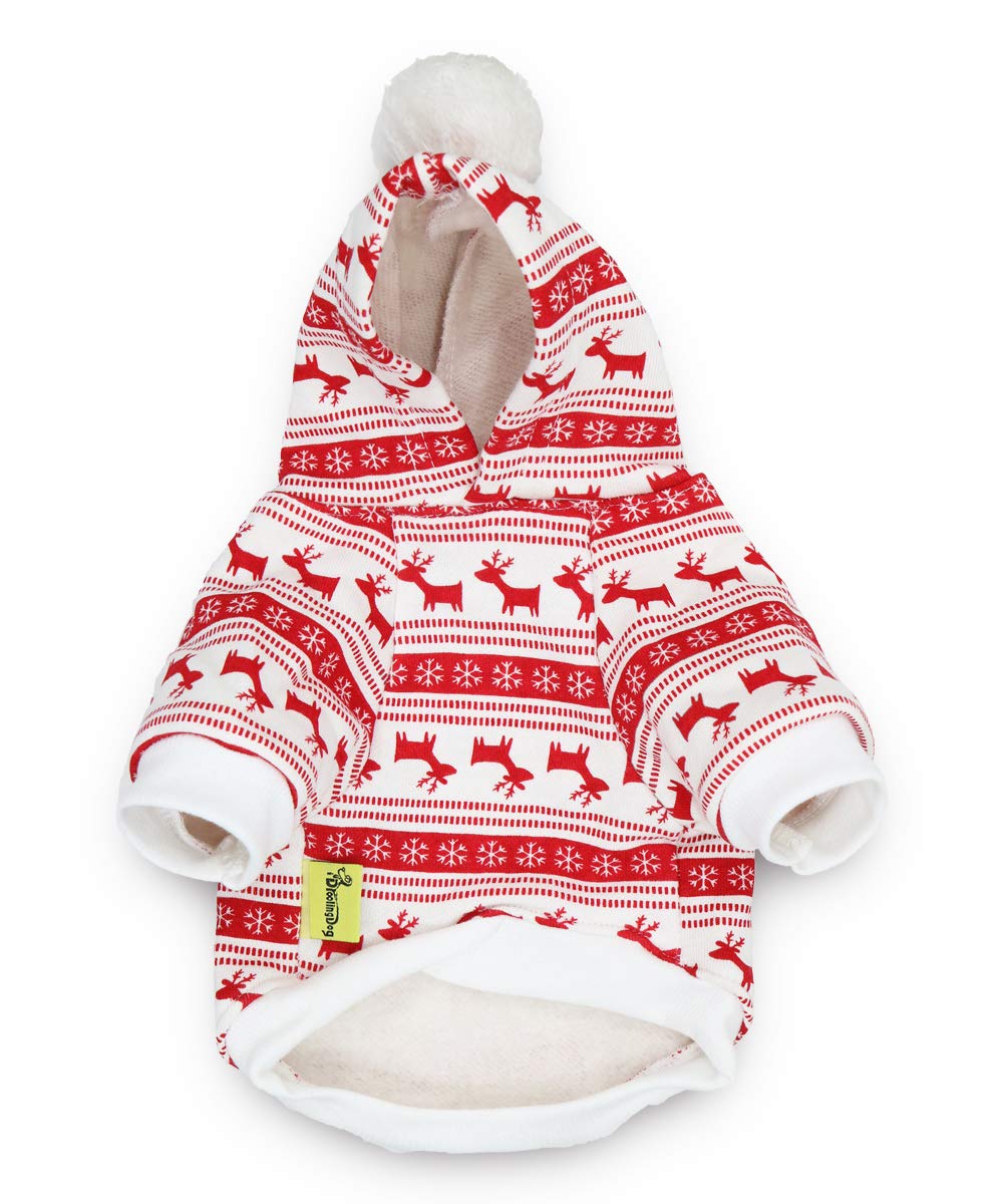 Reindeer Puppy Hoodie - Christmas Dog Clothes for Small & Medium Dogs | Cozy Winter Apparel for Holiday Photos & Outdoor Walks