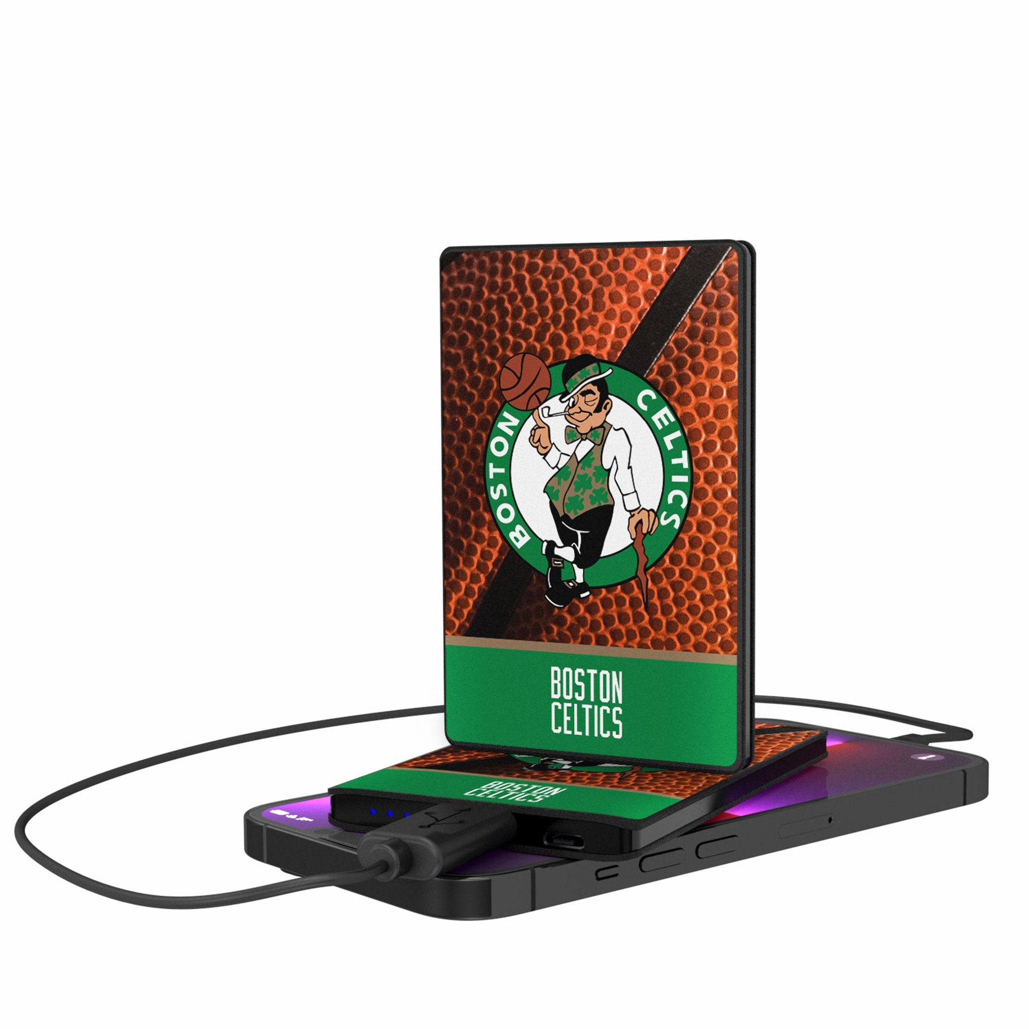 Boston Celtics 2500mAh Portable Charger Power Bank - Slim Credit Card Sized External Battery for iPhone, Android & USB Devices | Perfect for Basketball Games, Travel & On-the-Go Charging