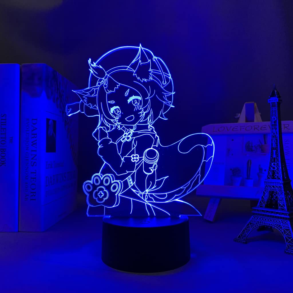 Genshin Impact Diona LED Night Light - Cute Anime Figure Lamp for Room Decor, Kids Birthday Gift, Gaming Desk Accessory - Perfect for Bedrooms, Gaming Rooms & Themed Parties