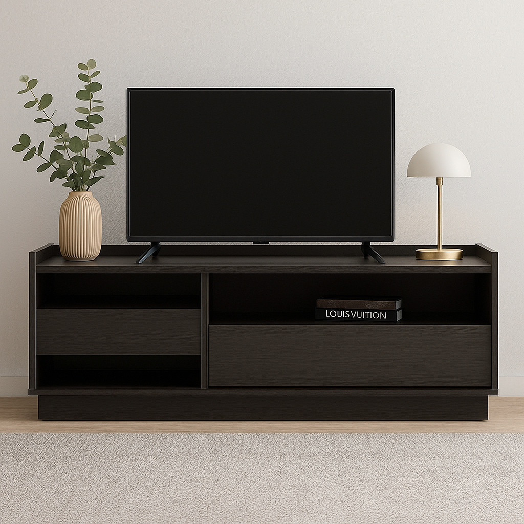 Garnette Junior TV Stand 120cm - Modern Entertainment Center with Storage for Living Room, Bedroom & Home Theater